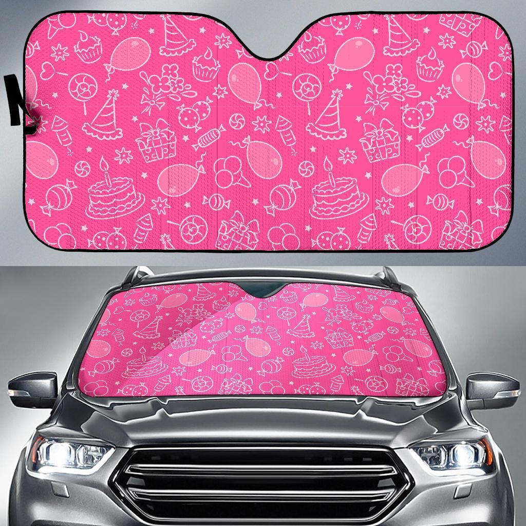 Birthday Print Pattern Car Sun Shade-grizzshop