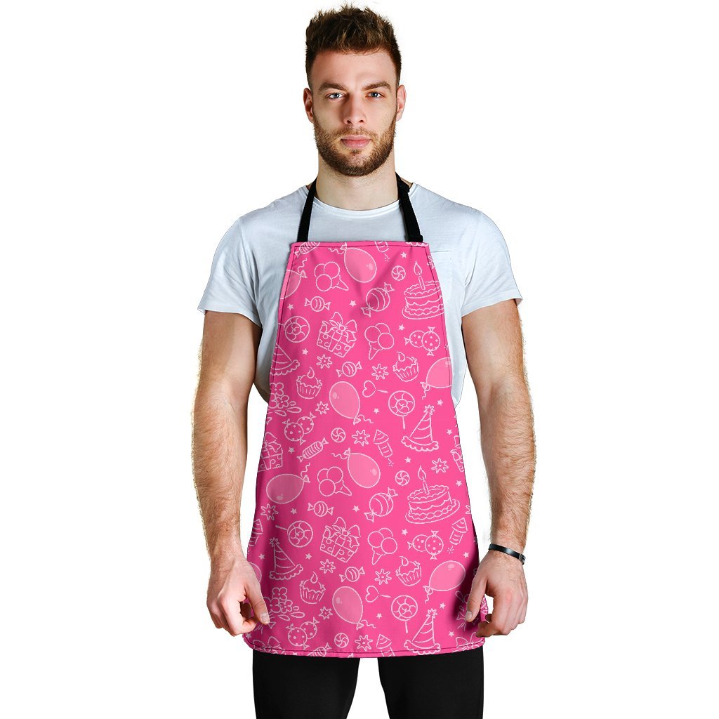 Birthday Print Pattern Men's Apron-grizzshop