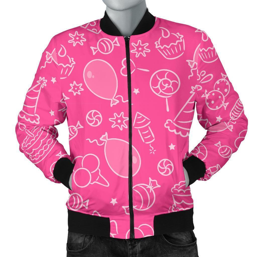 Birthday Print Pattern Men's Bomber Jacket-grizzshop