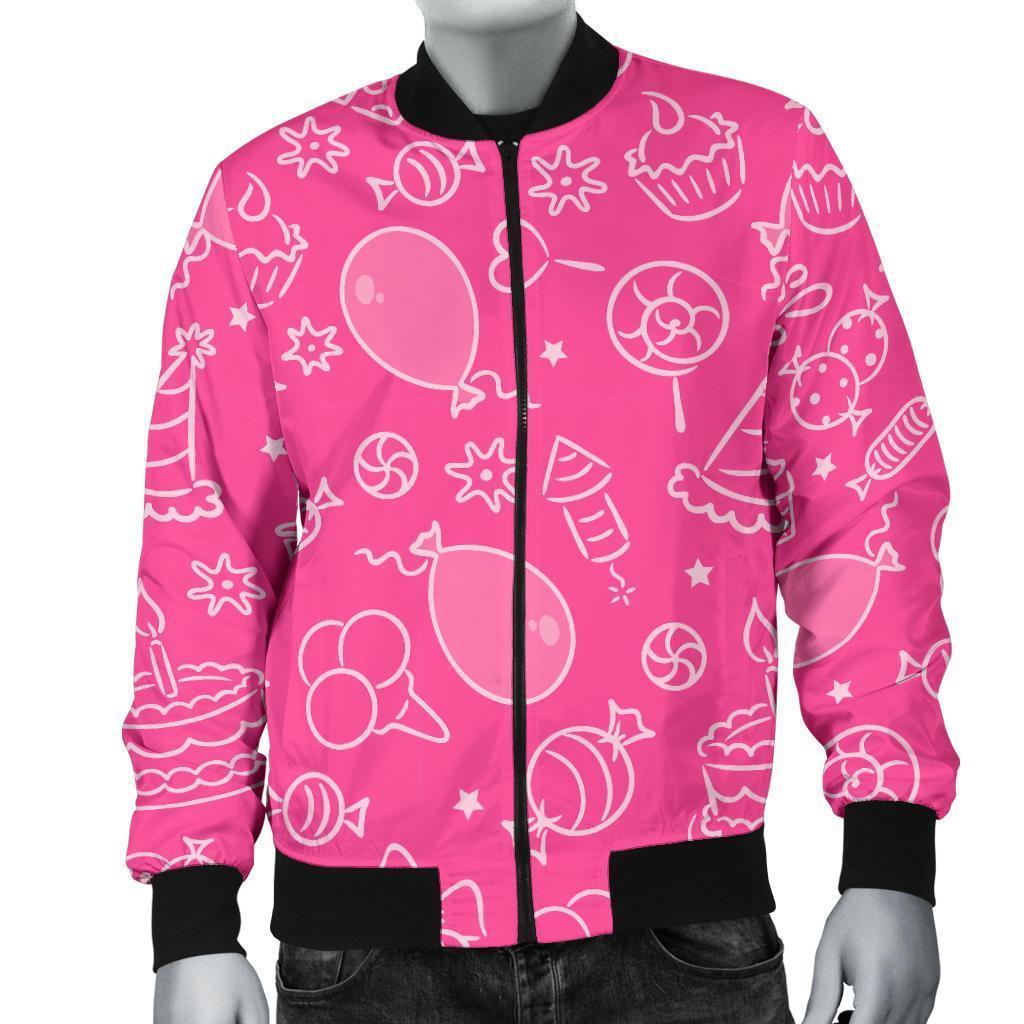 Birthday Print Pattern Men's Bomber Jacket-grizzshop