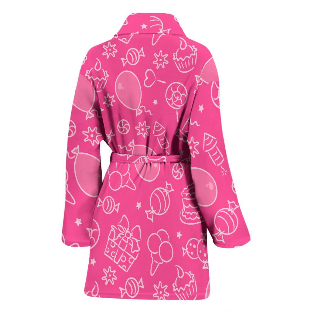 Birthday Print Pattern Women Long Robe-grizzshop