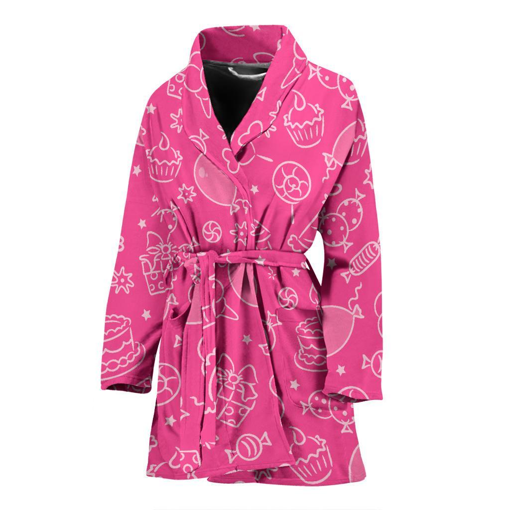 Birthday Print Pattern Women Long Robe-grizzshop