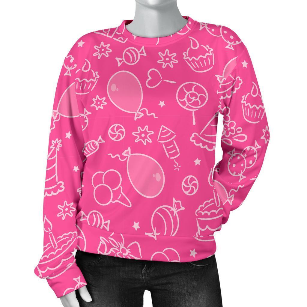 Birthday Print Pattern Women's Sweatshirt-grizzshop