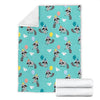 Birthday Raccoon Pattern Print Blanket-grizzshop