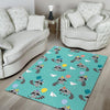 Birthday Raccoon Pattern Print Floor Mat-grizzshop