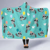 Birthday Raccoon Pattern Print Hooded Blanket-grizzshop