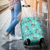 Birthday Raccoon Pattern Print Luggage Cover Protector-grizzshop