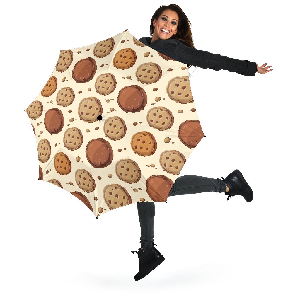 Biscuit Cookie Pattern Print Automatic Foldable Umbrella-grizzshop