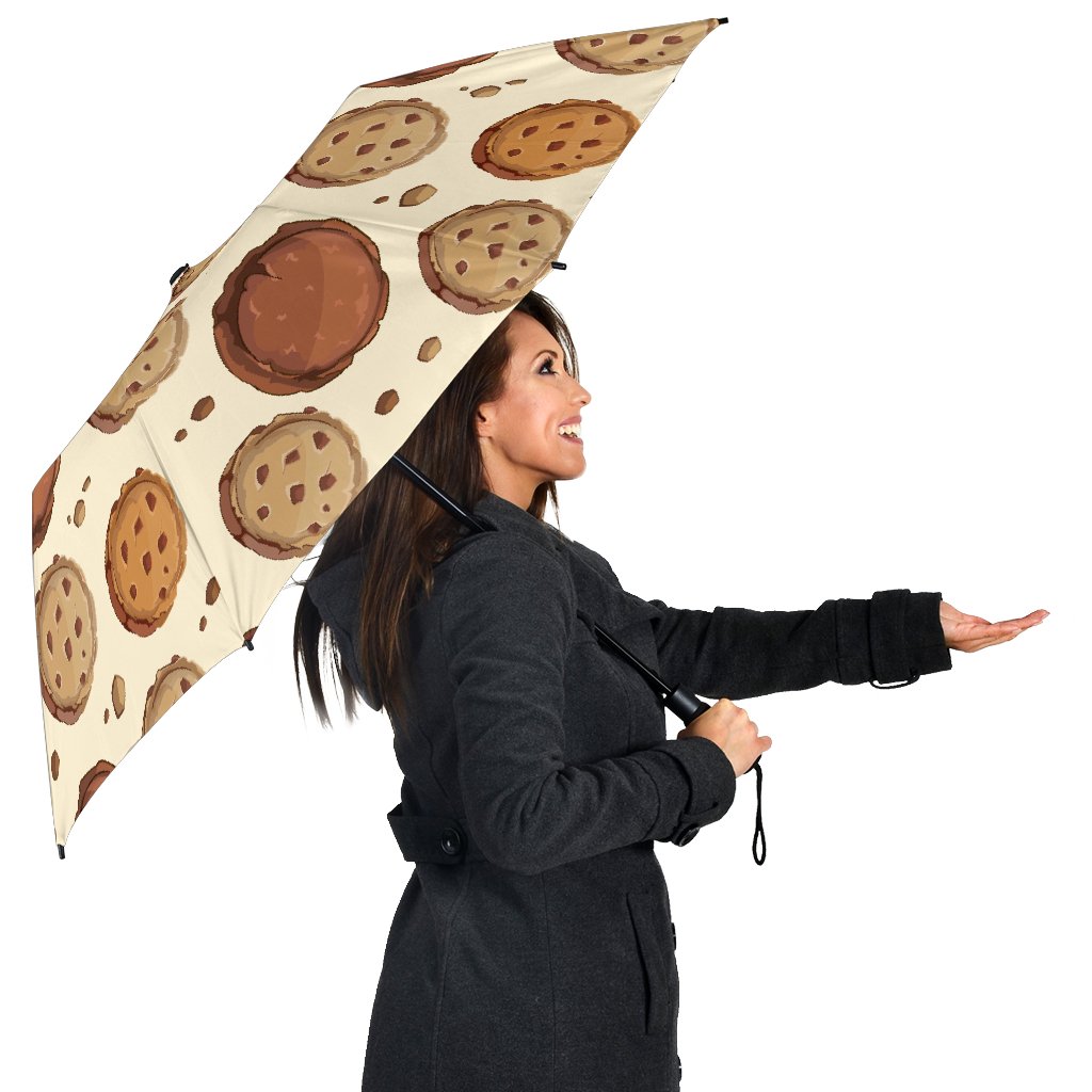 Biscuit Cookie Pattern Print Automatic Foldable Umbrella-grizzshop