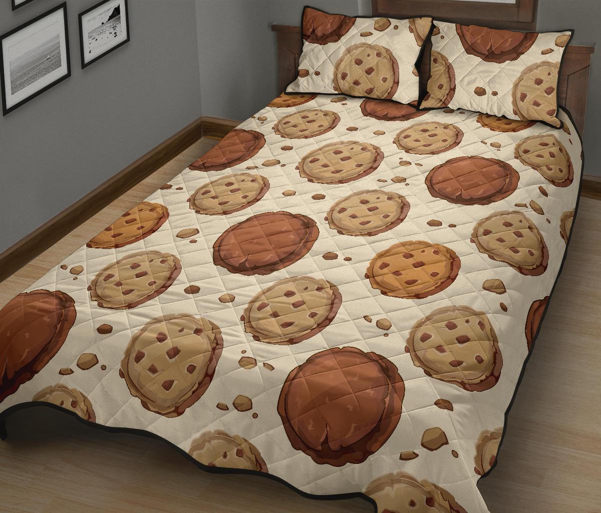 Biscuit Cookie Pattern Print Bed Set Quilt-grizzshop