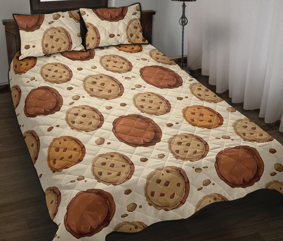 Biscuit Cookie Pattern Print Bed Set Quilt-grizzshop