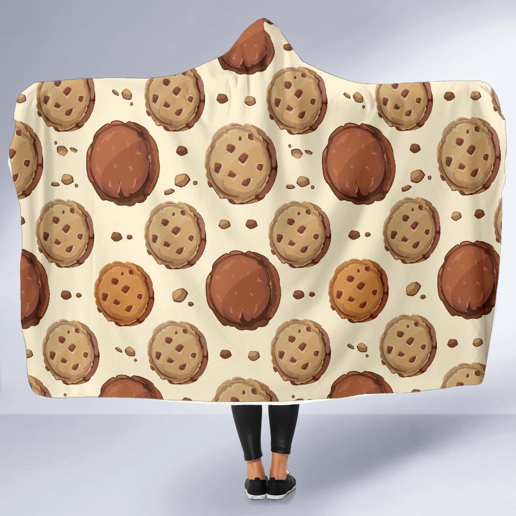 Biscuit Cookie Pattern Print Hooded Blanket-grizzshop