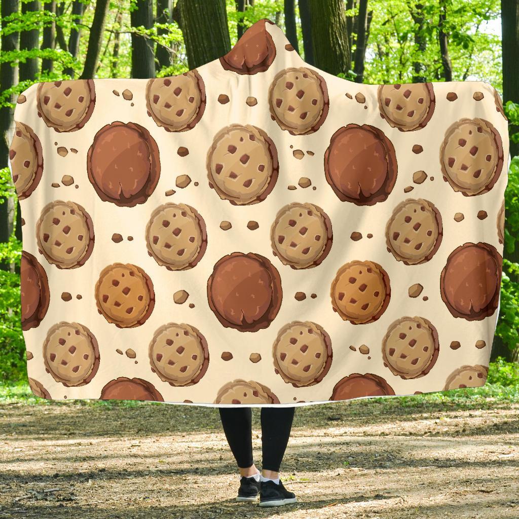 Biscuit Cookie Pattern Print Hooded Blanket-grizzshop