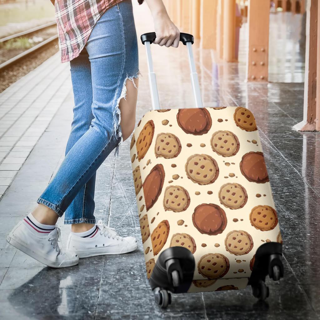 Biscuit Cookie Pattern Print Luggage Cover Protector-grizzshop