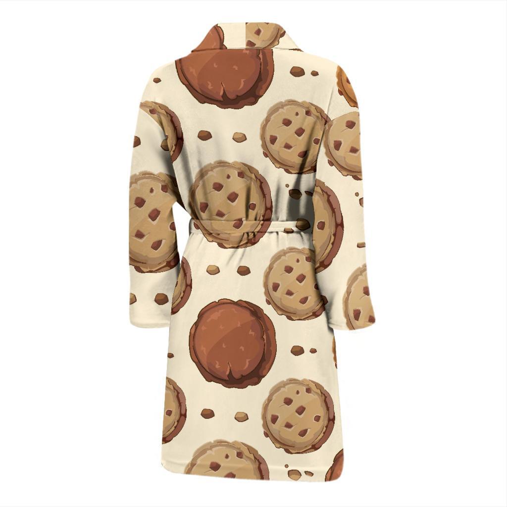 Biscuit Cookie Pattern Print Men Long Robe-grizzshop