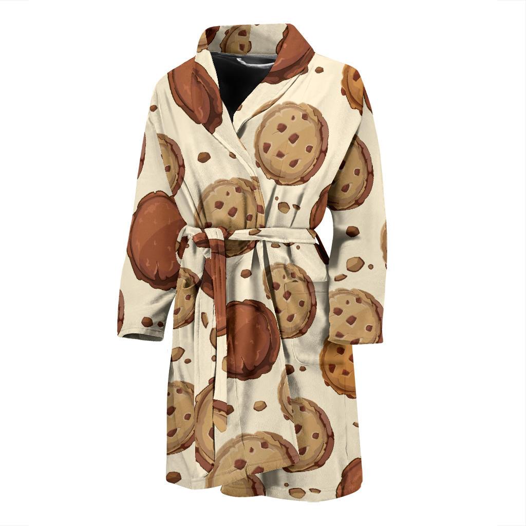 Biscuit Cookie Pattern Print Men Long Robe-grizzshop