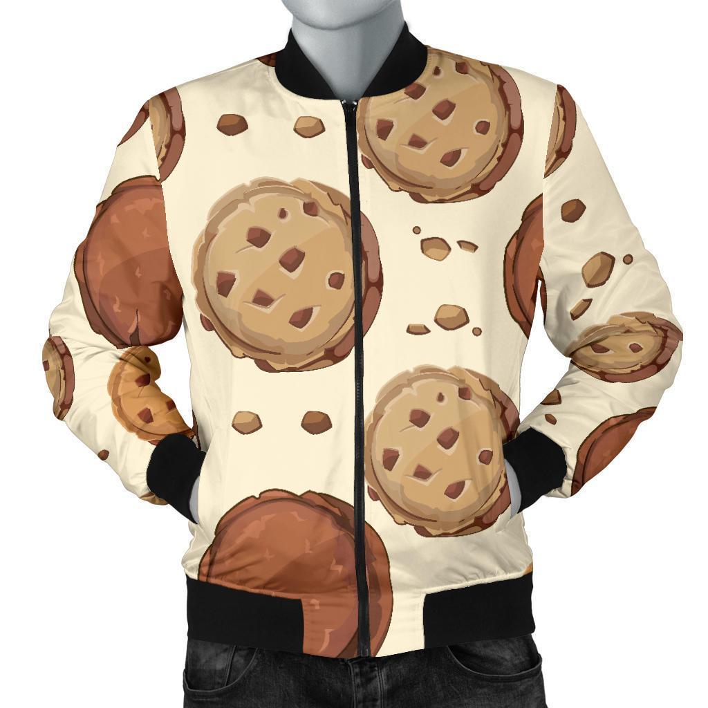 Biscuit Cookie Pattern Print Men's Bomber Jacket-grizzshop