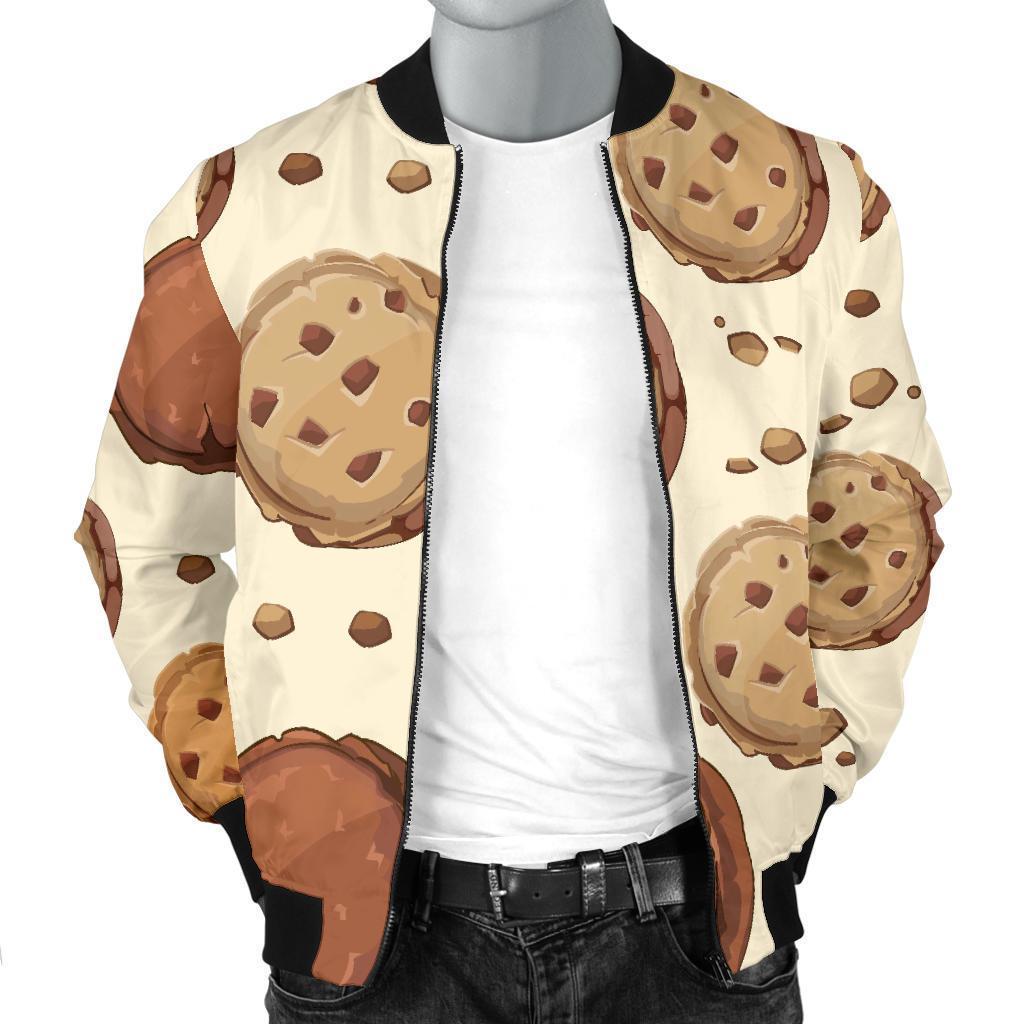 Biscuit Cookie Pattern Print Men's Bomber Jacket-grizzshop