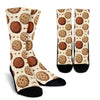 Biscuit Cookie Pattern Print Unisex Crew Socks-grizzshop