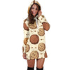 Biscuit Cookie Pattern Print Women Hoodie Dress-grizzshop