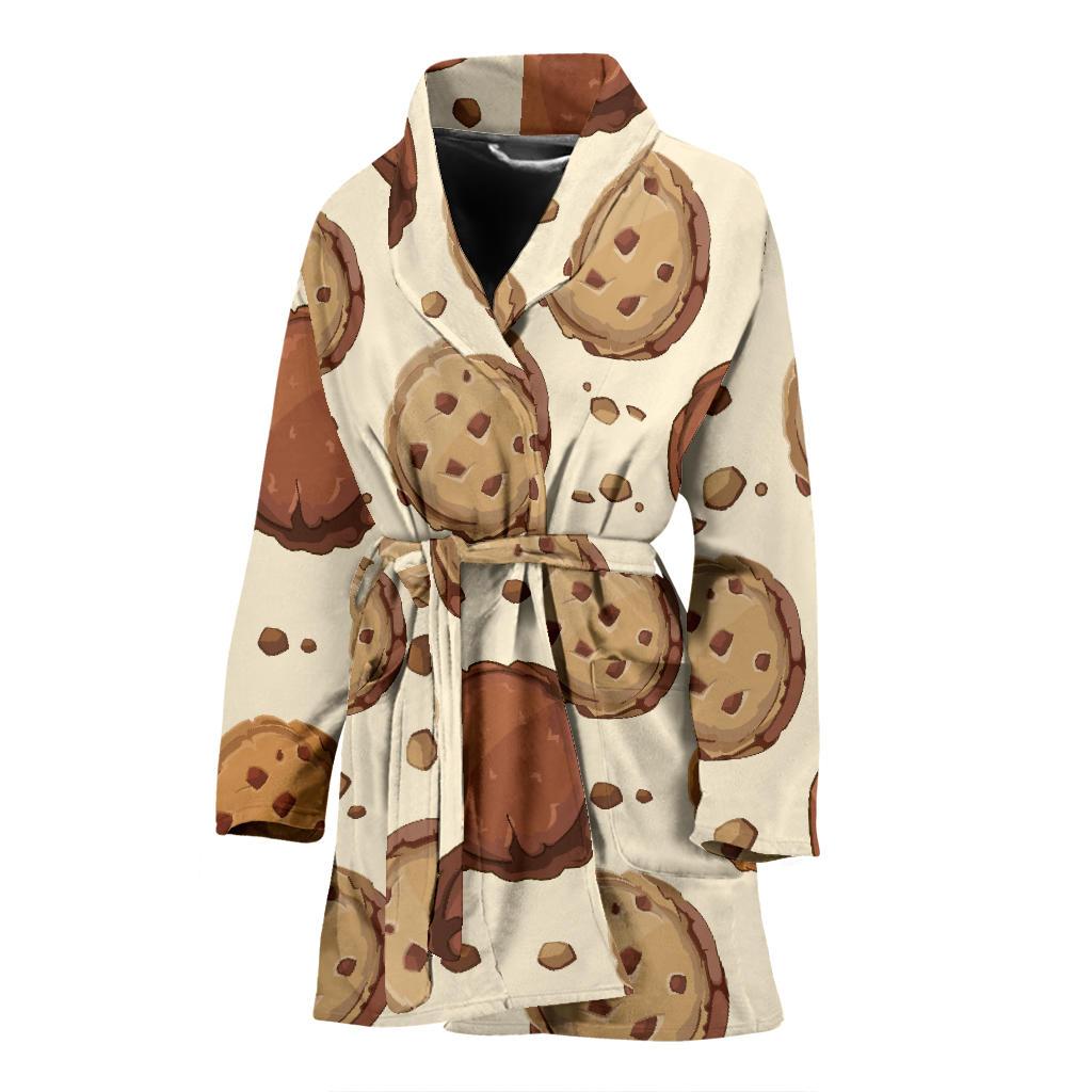 Biscuit Cookie Pattern Print Women Long Robe-grizzshop