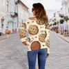 Biscuit Cookie Pattern Print Women Off Shoulder Sweatshirt-grizzshop