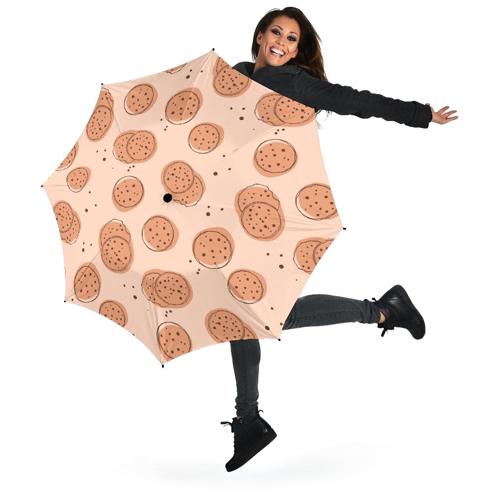 Biscuit Cookie Print Pattern Automatic Foldable Umbrella-grizzshop