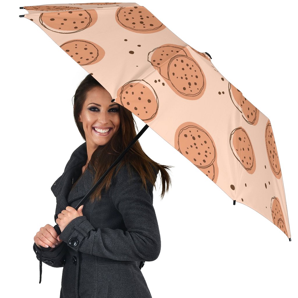 Biscuit Cookie Print Pattern Automatic Foldable Umbrella-grizzshop
