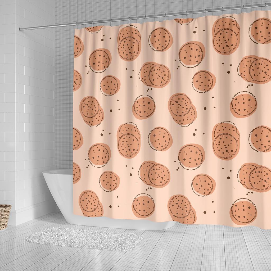 Biscuit Cookie Print Pattern Bathroom Shower Curtain-grizzshop