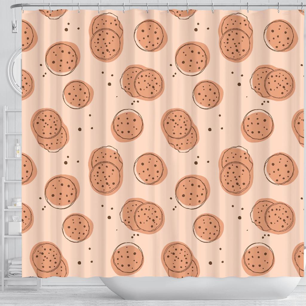 Biscuit Cookie Print Pattern Bathroom Shower Curtain-grizzshop