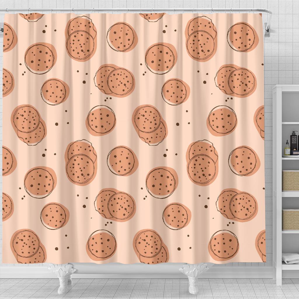 Biscuit Cookie Print Pattern Bathroom Shower Curtain-grizzshop