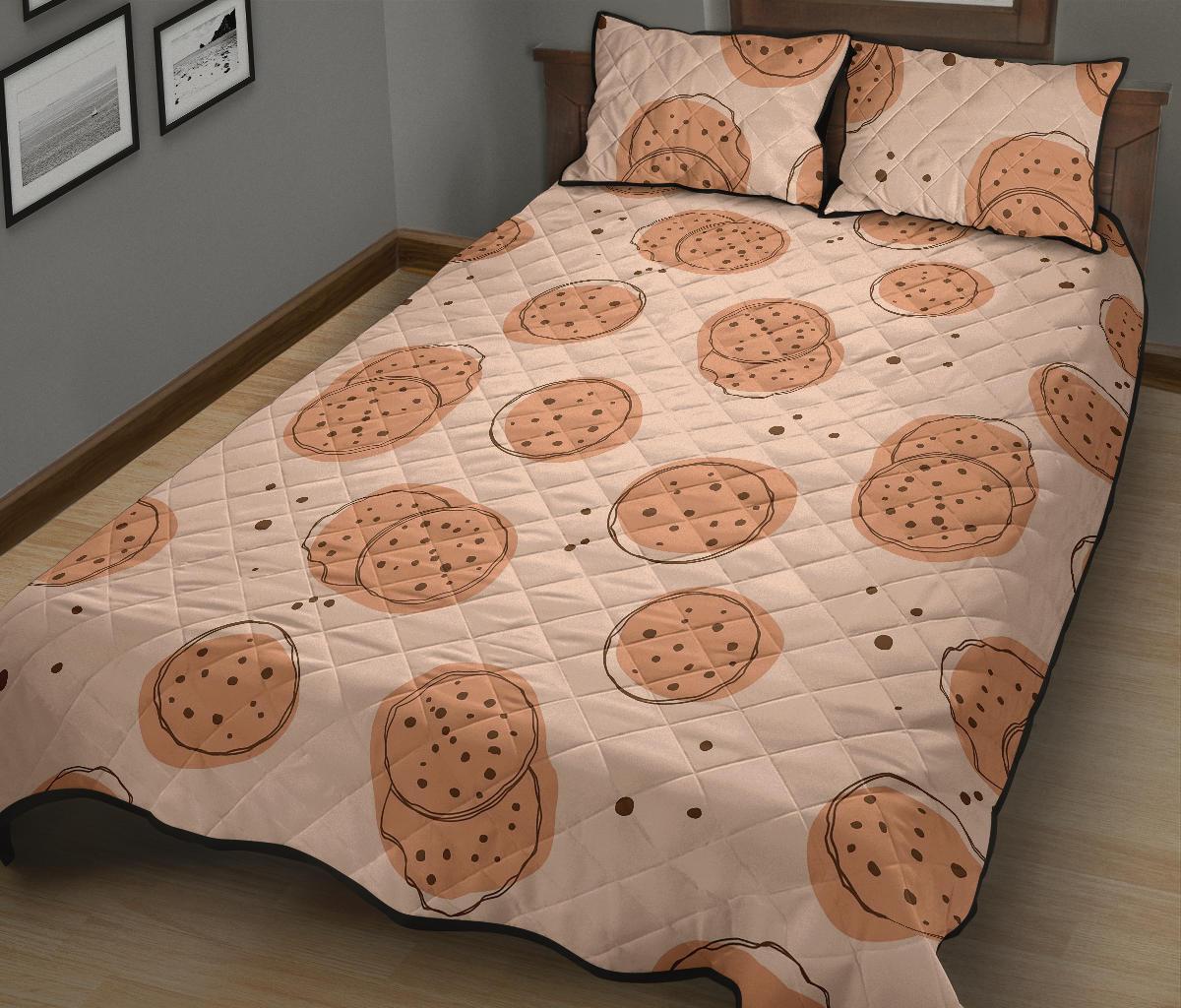 Biscuit Cookie Print Pattern Bed Set Quilt-grizzshop