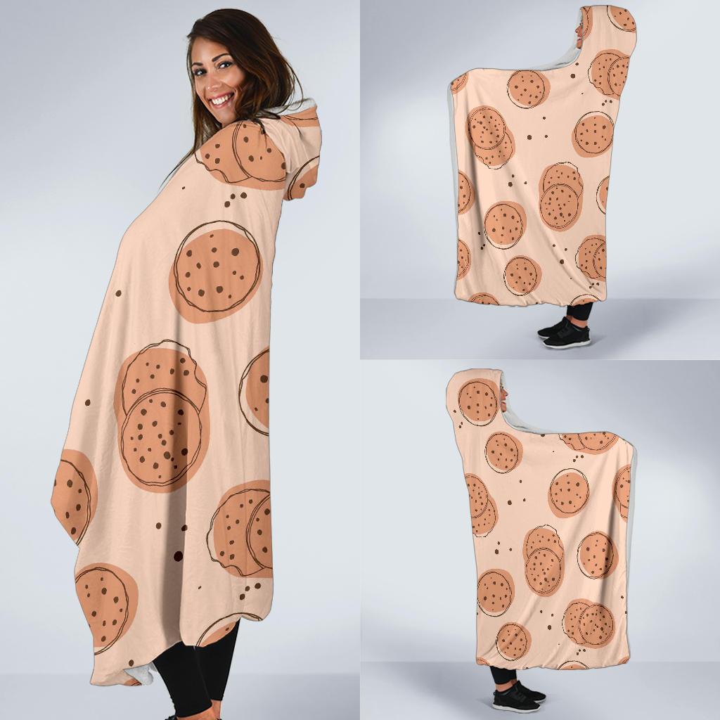 Biscuit Cookie Print Pattern Hooded Blanket-grizzshop