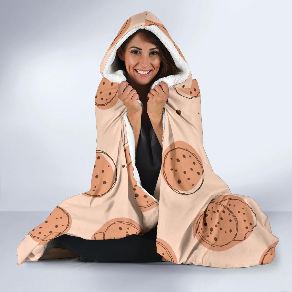 Biscuit Cookie Print Pattern Hooded Blanket-grizzshop