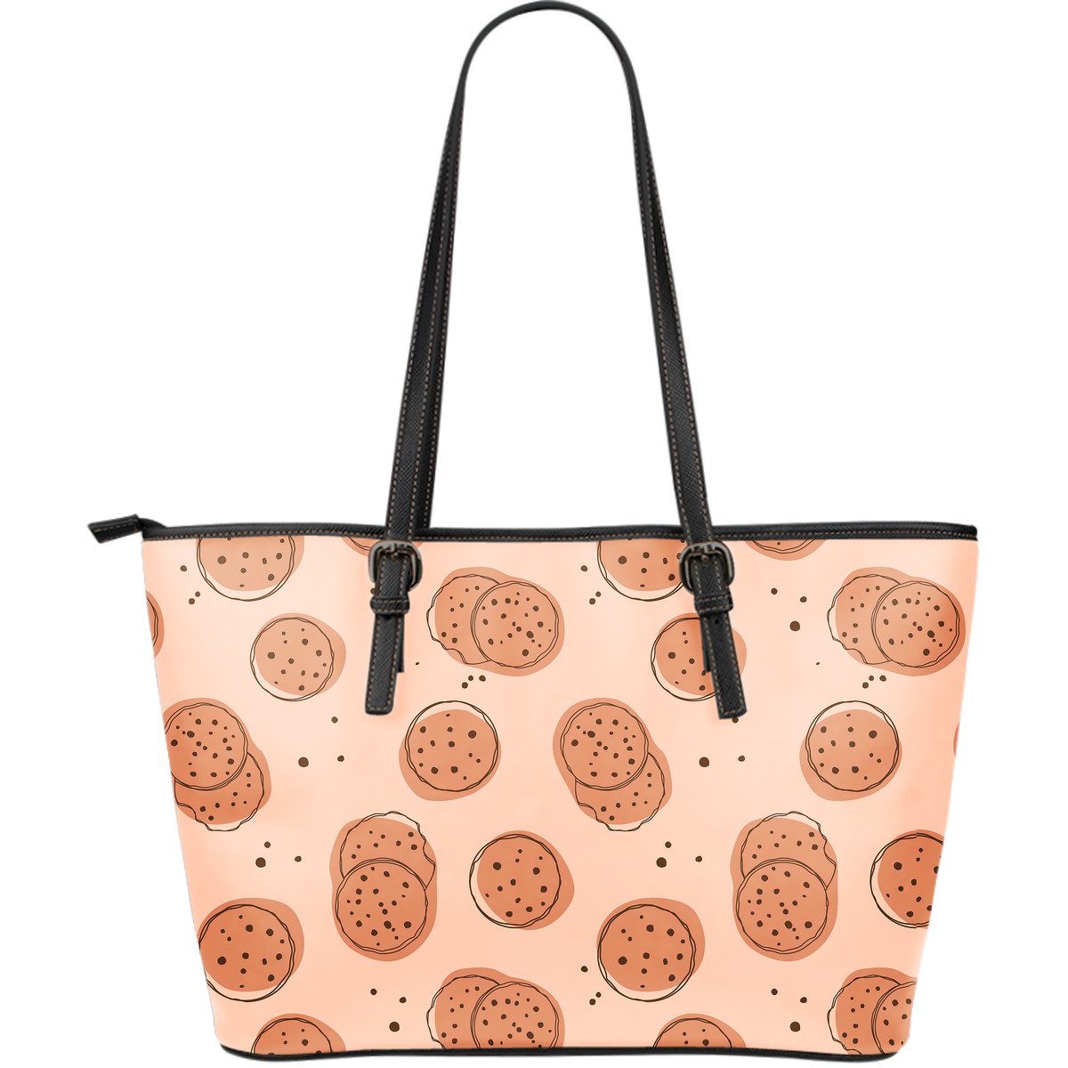 Biscuit Cookie Print Pattern Leather Tote Bag-grizzshop