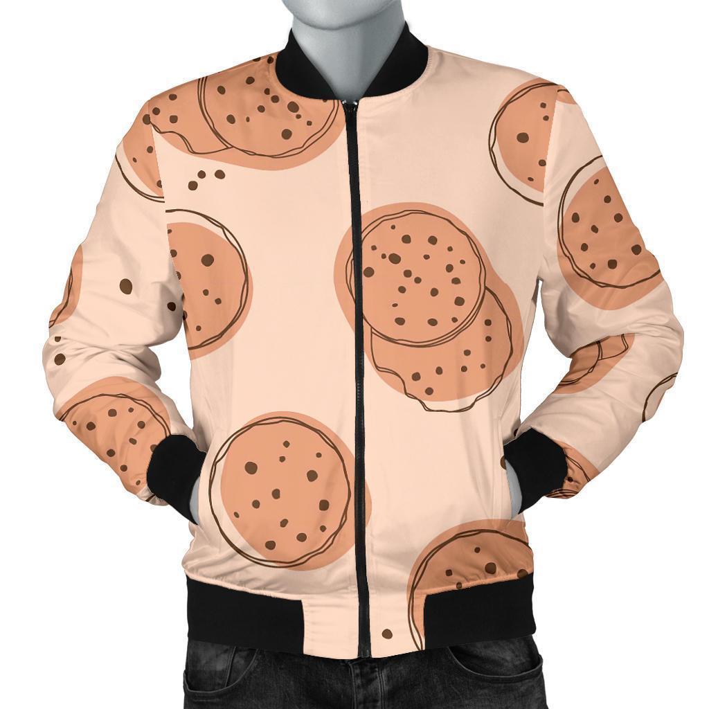 Biscuit Cookie Print Pattern Men's Bomber Jacket-grizzshop