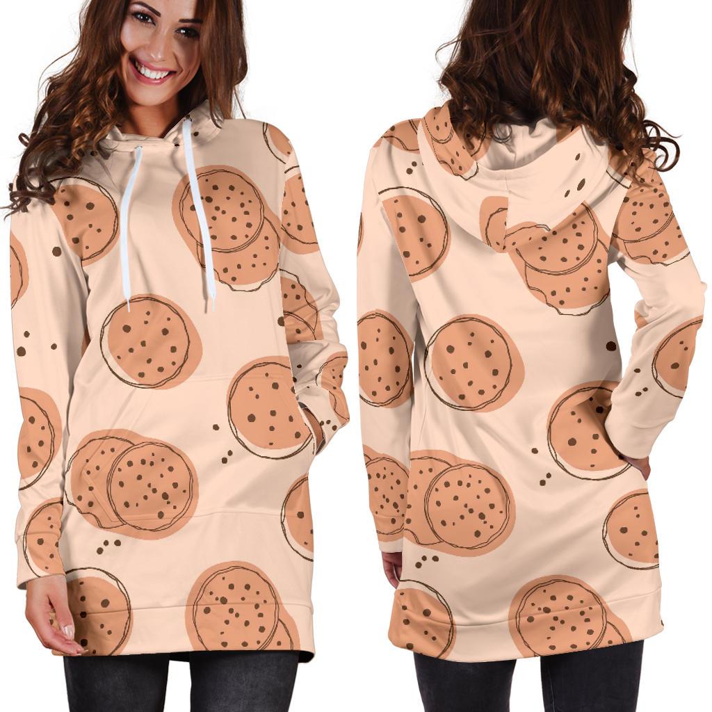 Biscuit Cookie Print Pattern Women Hoodie Dress-grizzshop