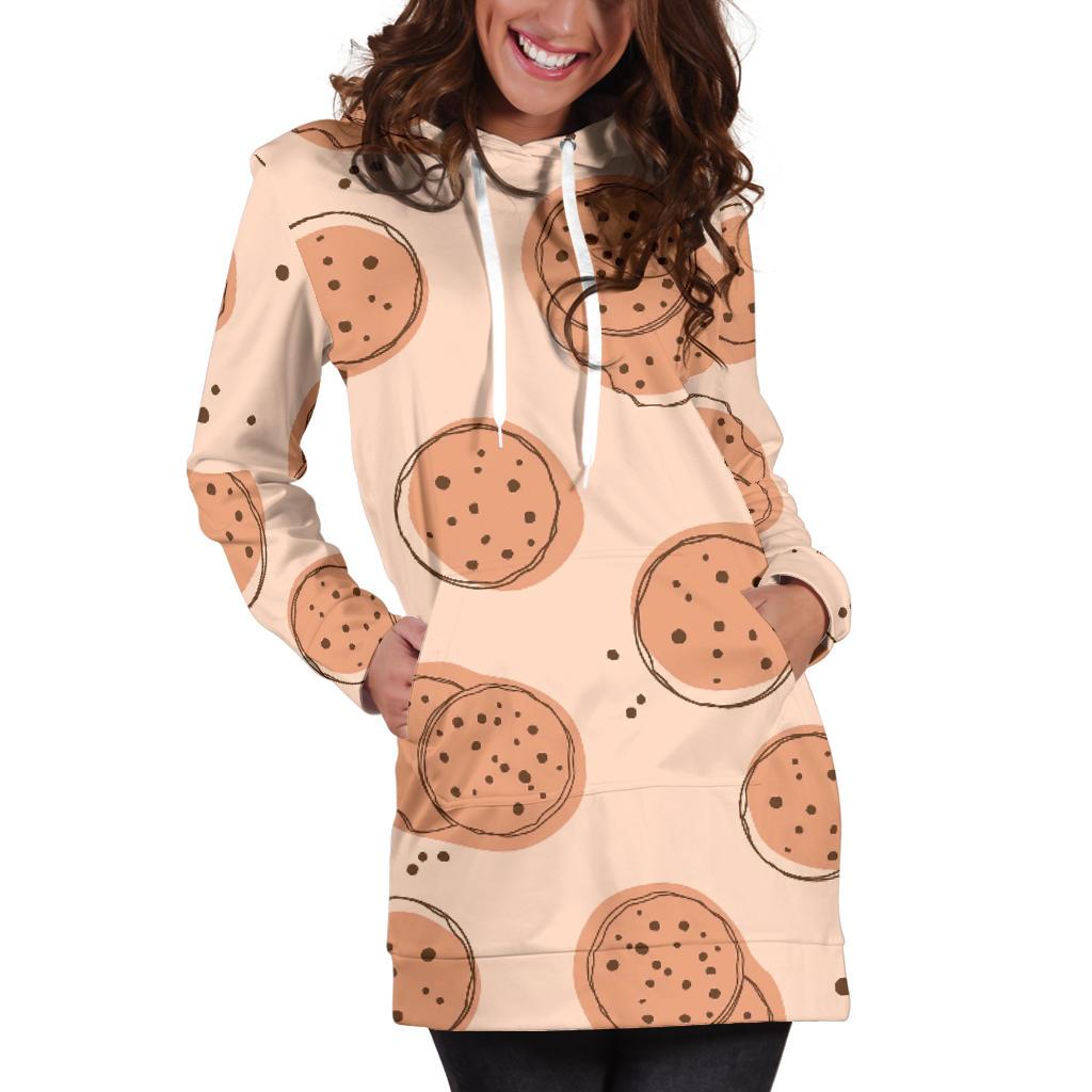 Biscuit Cookie Print Pattern Women Hoodie Dress-grizzshop