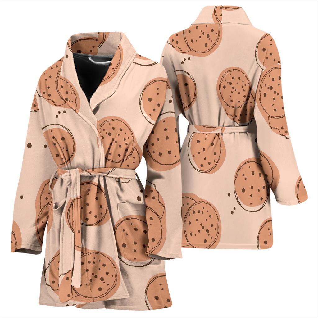 Biscuit Cookie Print Pattern Women Long Robe-grizzshop