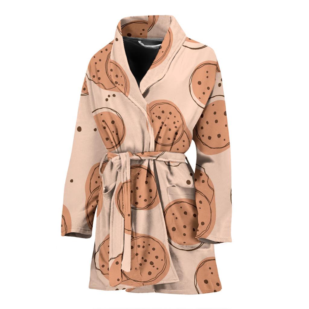 Biscuit Cookie Print Pattern Women Long Robe-grizzshop