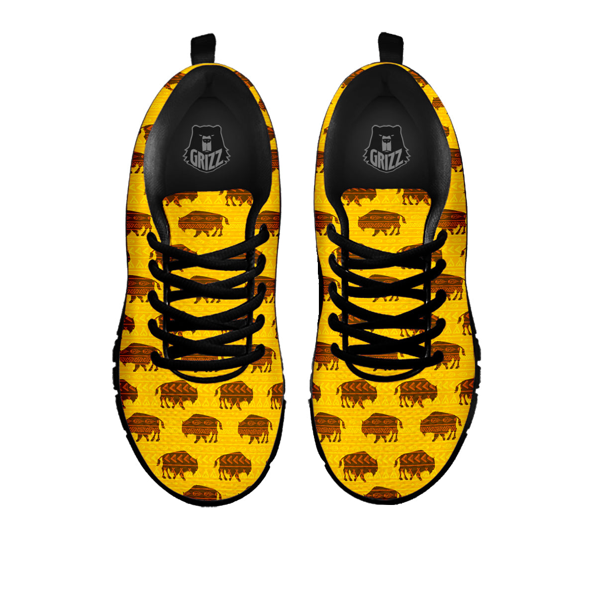 Bison Aztec Print Pattern Black Sneaker-grizzshop