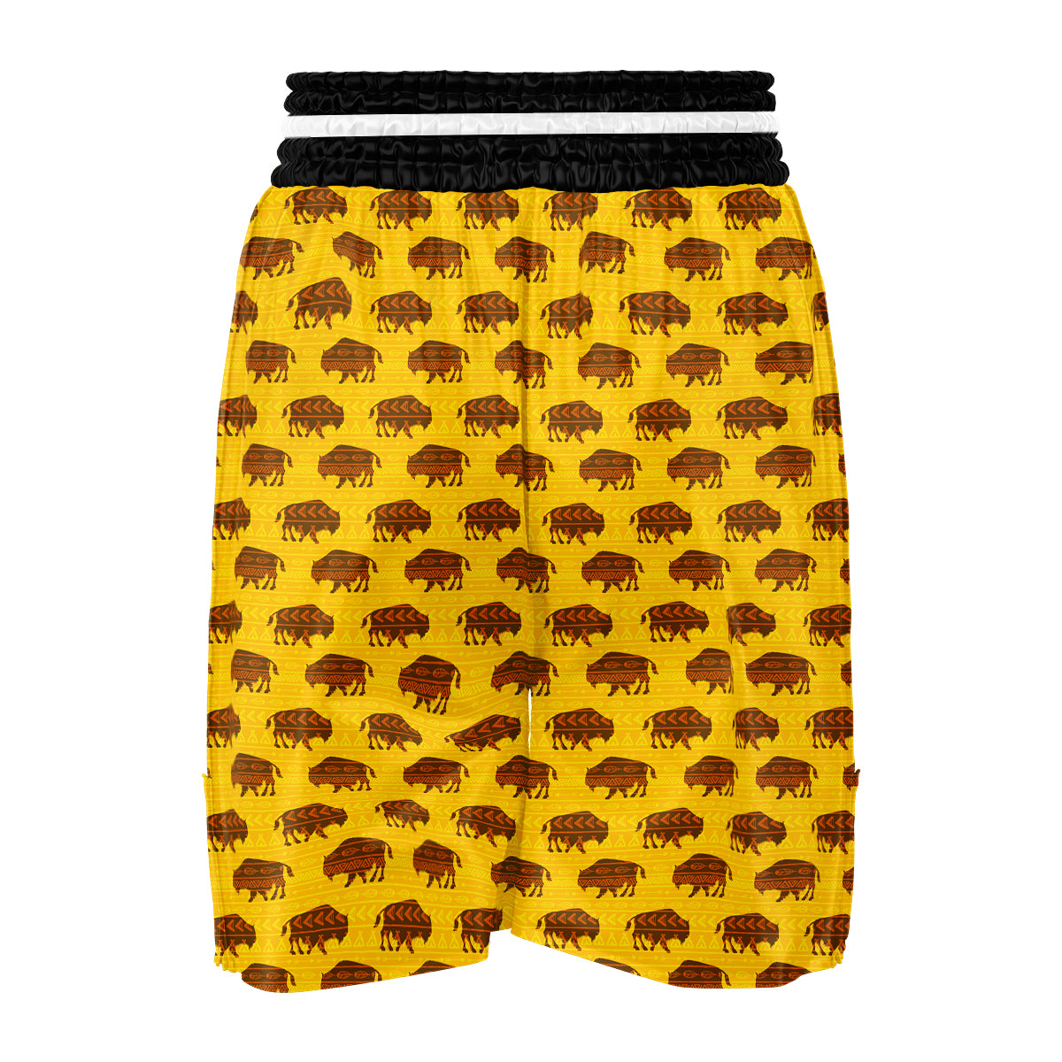 Bison Aztec Print Pattern Boxing Shorts-grizzshop