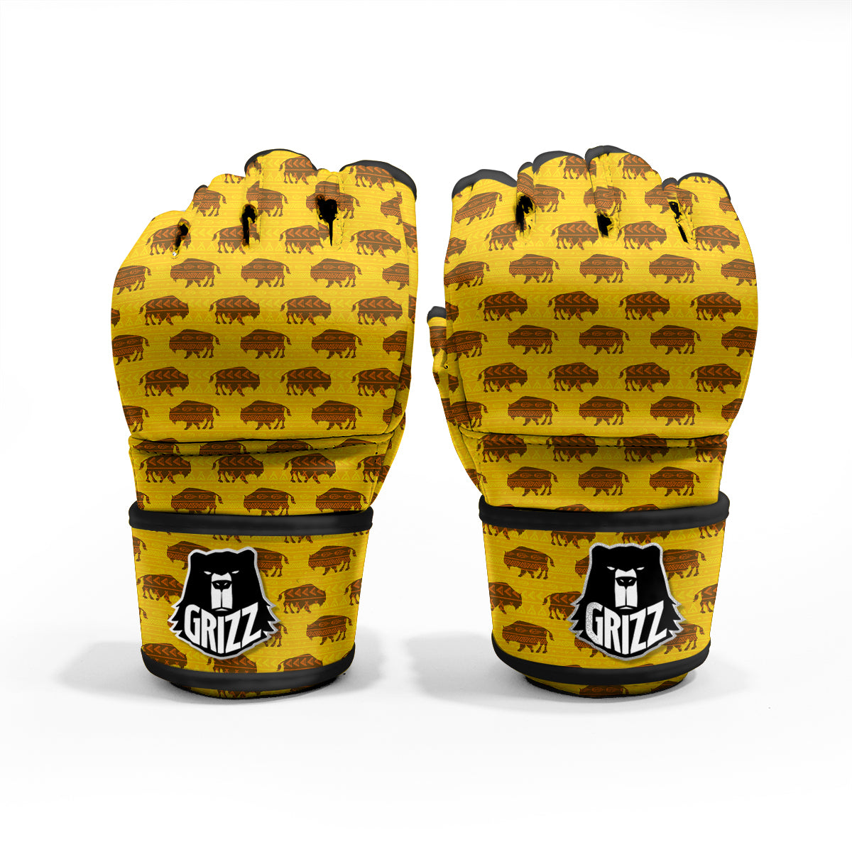 Bison Aztec Print Pattern MMA Gloves-grizzshop