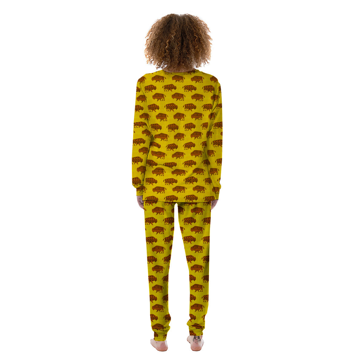 Bison Aztec Print Pattern Women's Pajamas-grizzshop