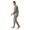 Bison Beige Print Pattern Men's Pajamas-grizzshop