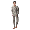 Bison Beige Print Pattern Men's Pajamas-grizzshop