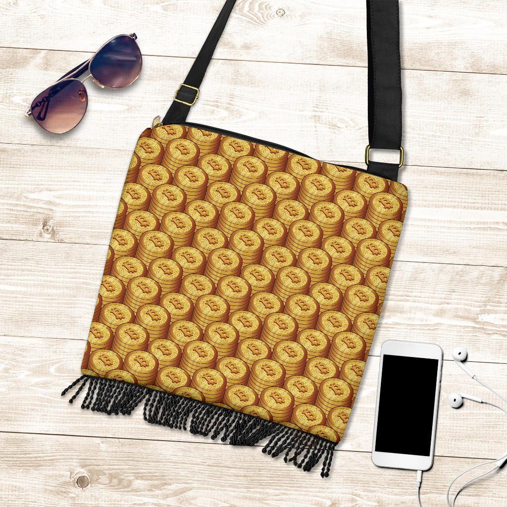 Bitcoin Cryptocurrency Pattern Print Crossbody Bags-grizzshop