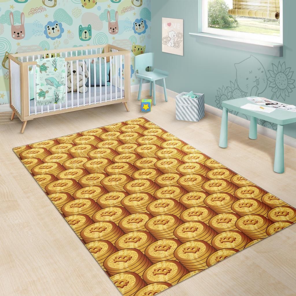 Bitcoin Cryptocurrency Pattern Print Floor Mat-grizzshop