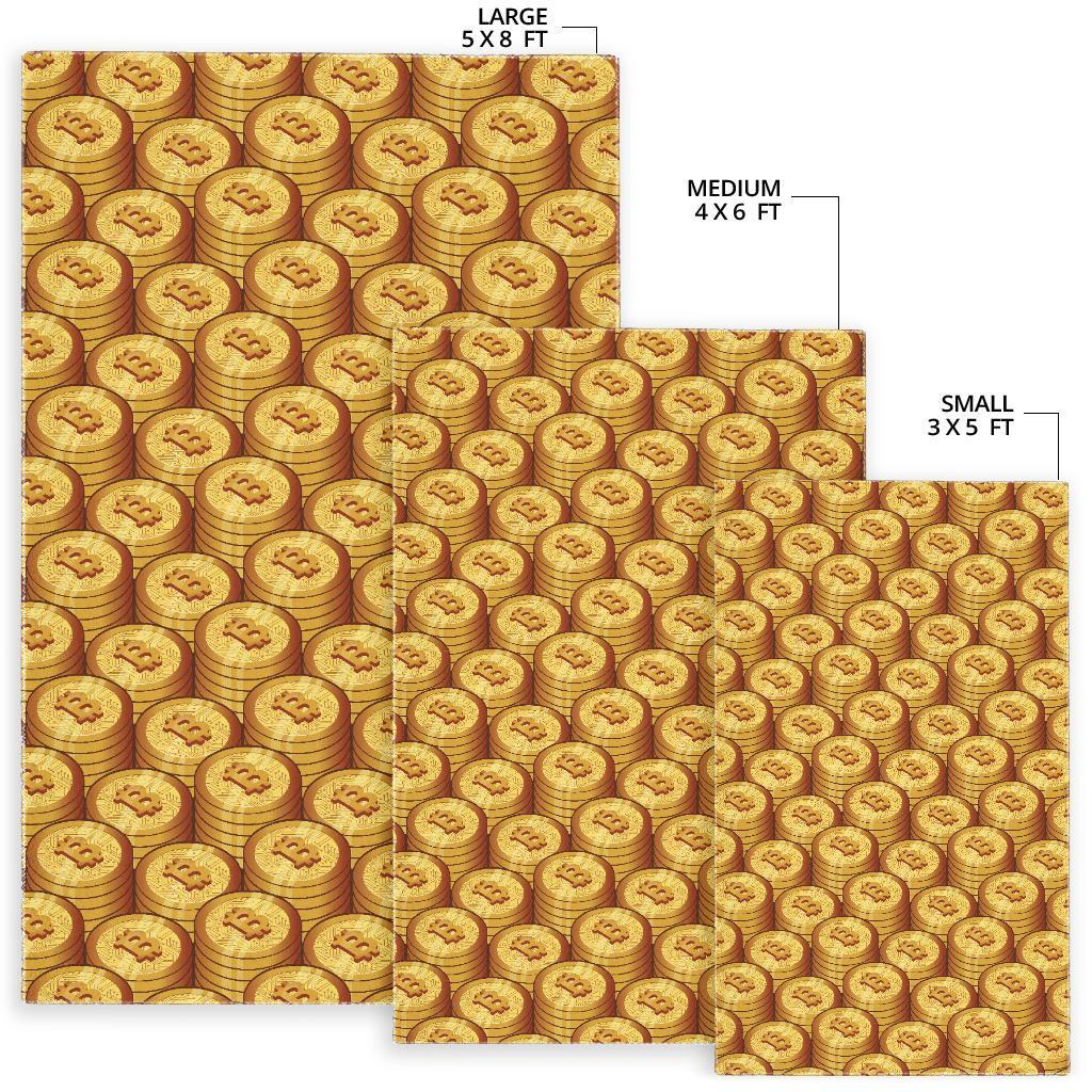 Bitcoin Cryptocurrency Pattern Print Floor Mat-grizzshop