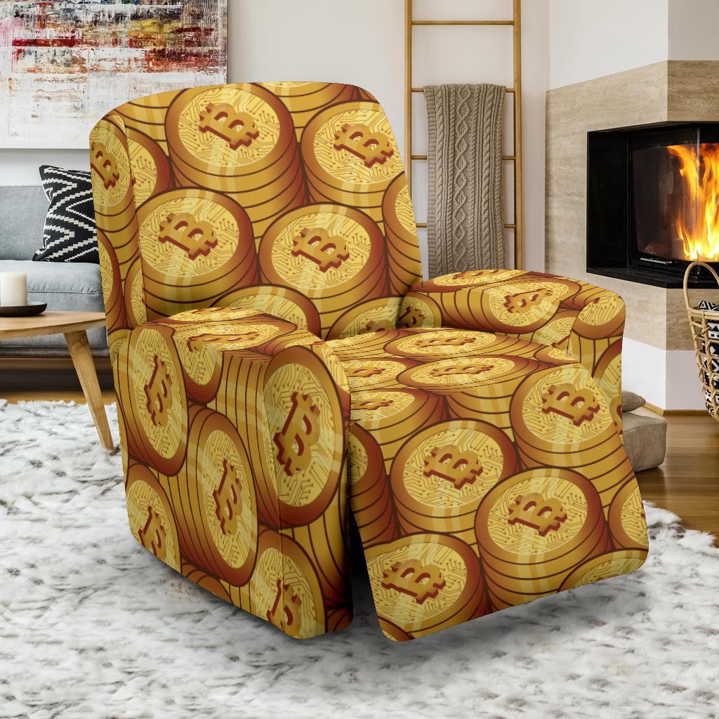 Bitcoin Cryptocurrency Pattern Print Recliner Cover-grizzshop